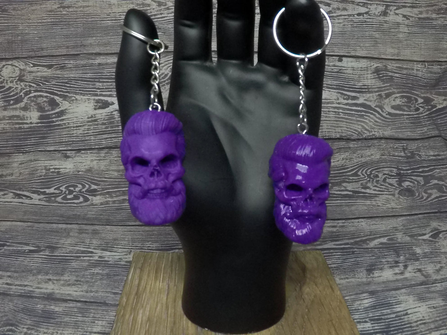 Bearded Skull Keychain