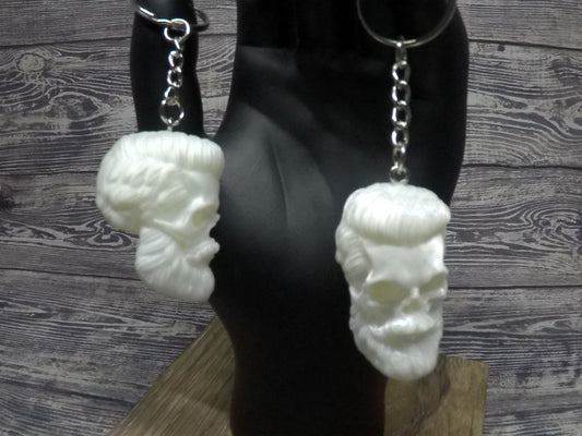 Bearded Skull Keychain