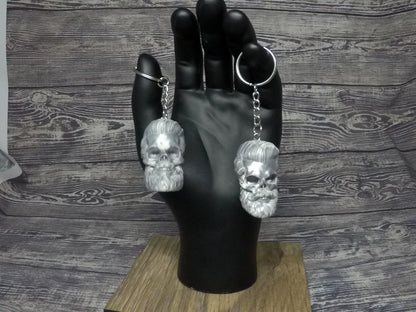 Bearded Skull Keychain