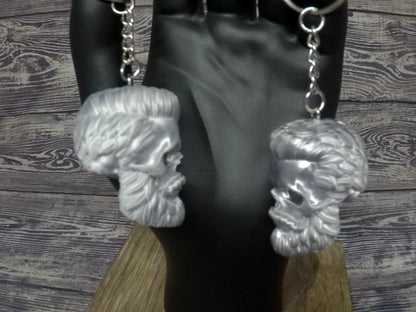 Bearded Skull Keychain